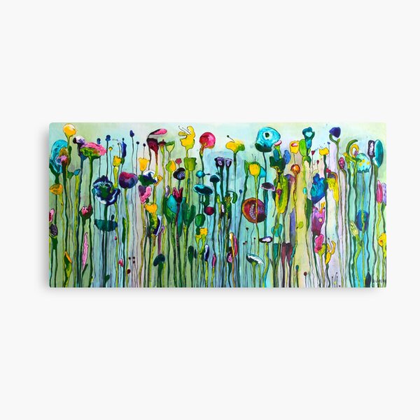 Vista previa del artículo con la obra « Esta pintura emplea el goteo y la fluidez de las tintas en las capas inferiores manchadas para crear formas florales orgánicas que luego son esmaltadas y coaccionadas a la vida a través de esmaltes acrílicos y al óleo.», diseñado y vendido por Joannah Underhill.