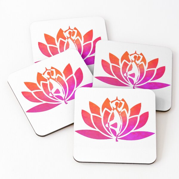 Item preview, Pink and Orange Watercolor Yoga Lotus Art  designed and sold by Fashionmonger.