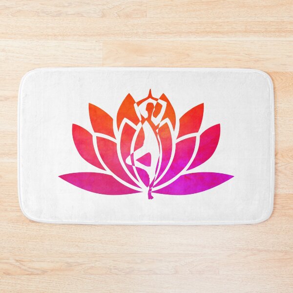 Item preview, Pink and Orange Watercolor Yoga Lotus Art  designed and sold by Fashionmonger.