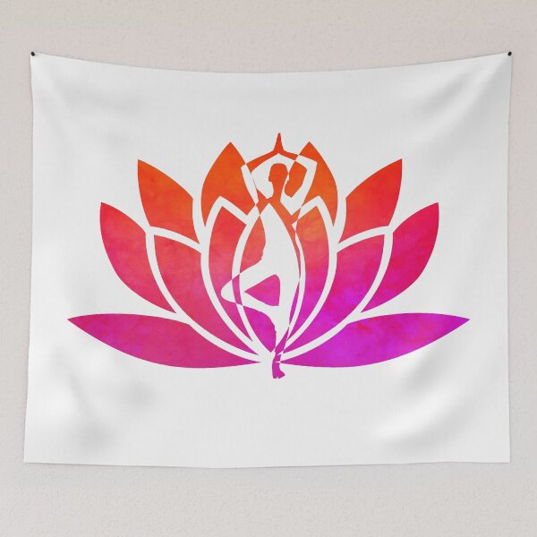 Item preview, Pink and Orange Watercolor Yoga Lotus Art  designed and sold by Fashionmonger.