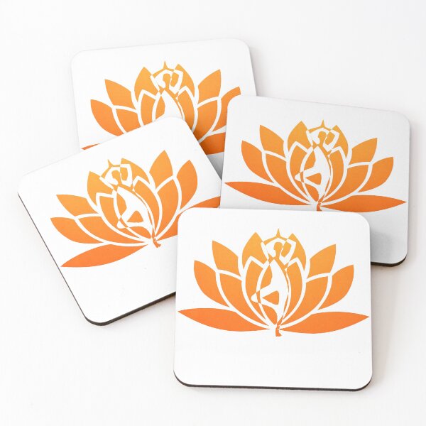 Item preview, Yoga Orange Ombre Pose and Lotus Art designed and sold by Fashionmonger.