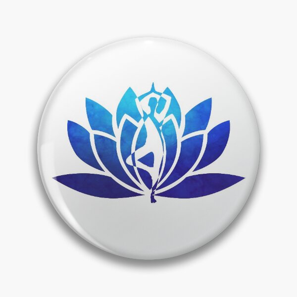Item preview, Ocean Blue Watercolor Yoga Pose and Lotus Art designed and sold by Fashionmonger.