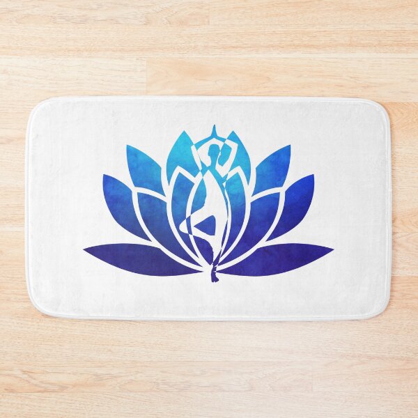 Item preview, Ocean Blue Watercolor Yoga Pose and Lotus Art designed and sold by Fashionmonger.