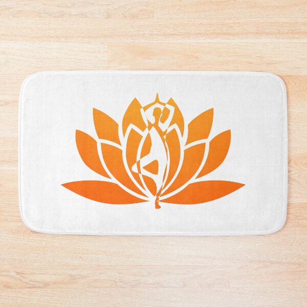 Item preview, Yoga Orange Ombre Pose and Lotus Art designed and sold by Fashionmonger.