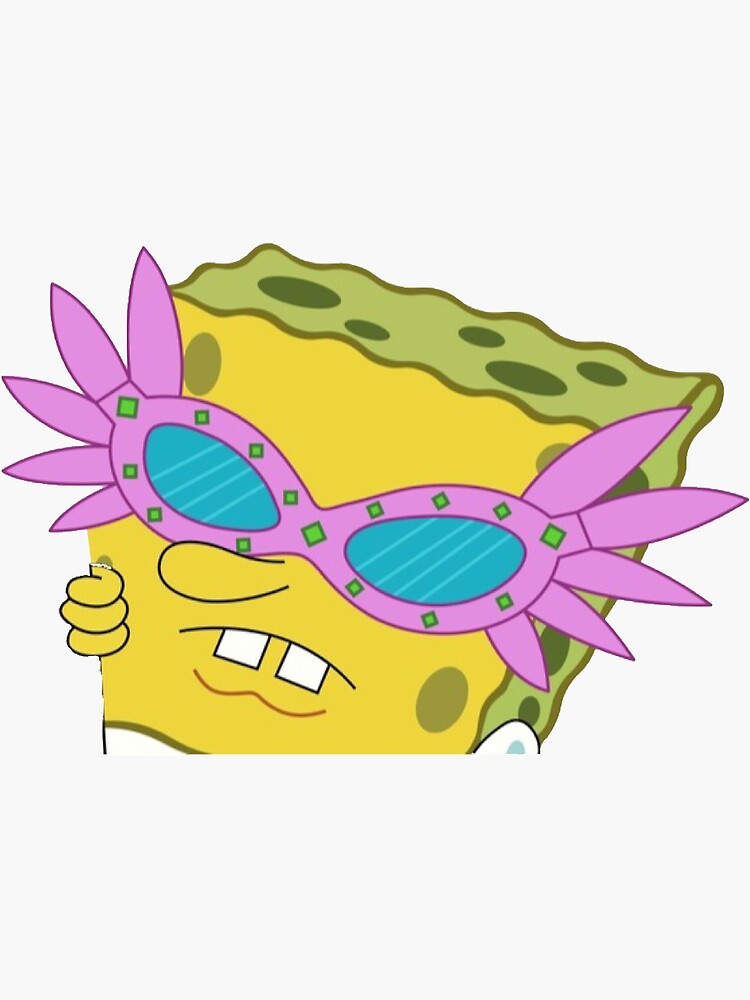 "spongebob sunglasses meme" Sticker for Sale by cassiqy Redbubble