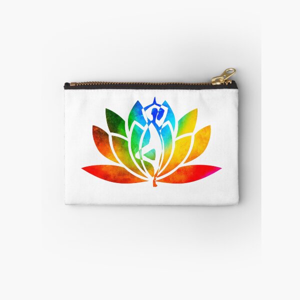 Item preview, Rainbow Watercolor Yoga Pose and Lotus Art designed and sold by Fashionmonger.