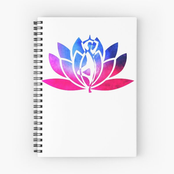 Item preview, Pink and Blue Watercolor Yoga Pose and Lotus Art designed and sold by Fashionmonger.