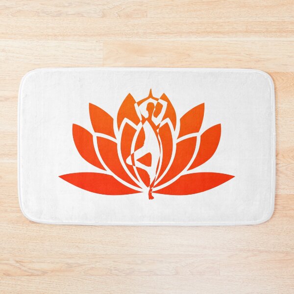 Item preview, Neon Orange Ombre Pose Yoga and Lotus Art designed and sold by Fashionmonger.
