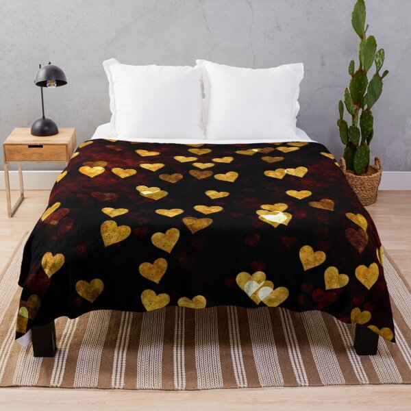 Item preview, Little golden and red hearts on a black background designed and sold by philippe souvy.