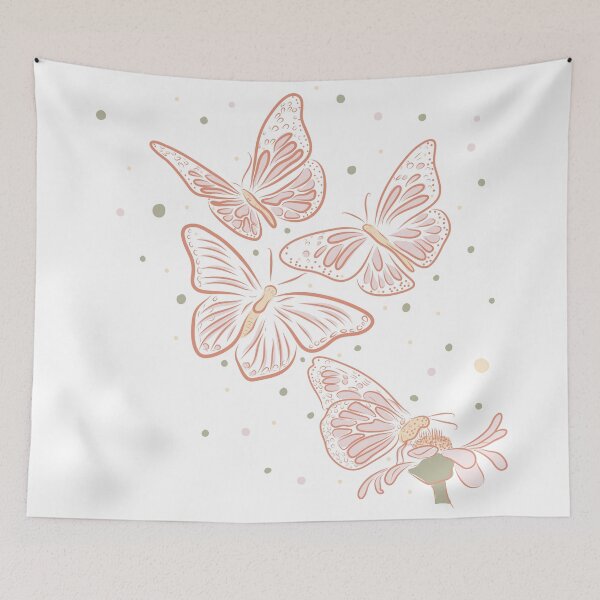 Item preview, Pretty Pink Illustrated Butterflies - Designed by Design by Cheyney designed and sold by designbycheyney.