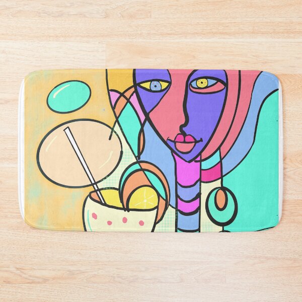 Item preview, Colourful Cocktail lady With long neck in light blue.  designed and sold by NatanDesigns.