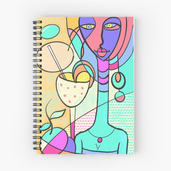 Item preview, Colourful Cocktail lady With long neck in light blue.  designed and sold by NatanDesigns.