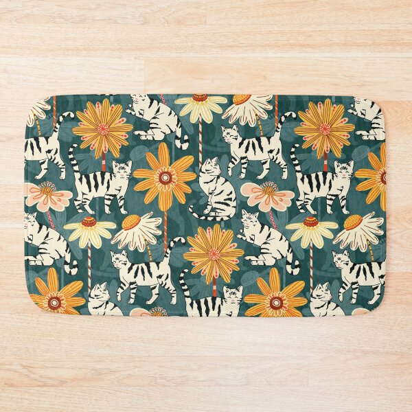 Item preview, Daisy Cats - Navy  designed and sold by TigaTiga.
