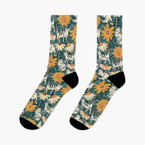 Item preview, Daisy Cats - Navy  designed and sold by TigaTiga.