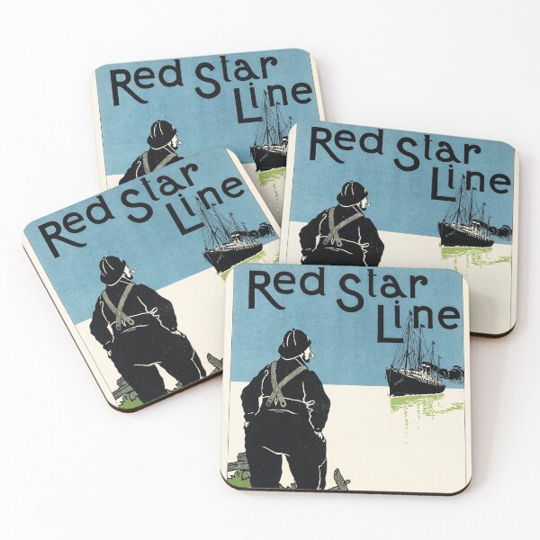 Item preview, Red Star Line BELGIUM ANVERS TO NEW YORK ROUTE Vintage Steam Ship Travel designed and sold by retroposters.
