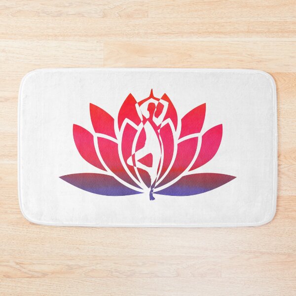 Item preview, WaterMelon Pink and Purple Watercolor Paper Yoga Pose and Lotus Art designed and sold by Fashionmonger.