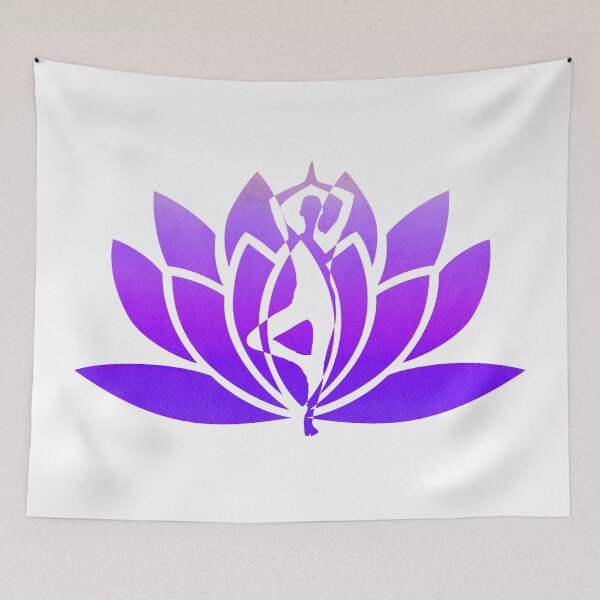 Item preview, Purple Watercolor Yoga Pose and Violet Lavender Lotus Art designed and sold by Fashionmonger.