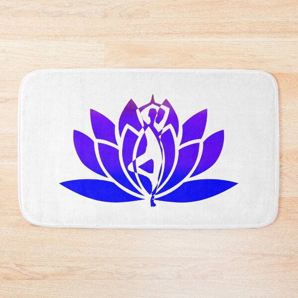 Item preview, Royal Blue and Indigo Ombre Pose Yoga and Lotus Art designed and sold by Fashionmonger.