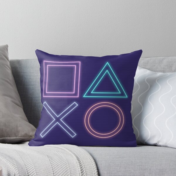Item preview, Botones de Playstation Synthwave Neon Game Pad designed and sold by artandroam.