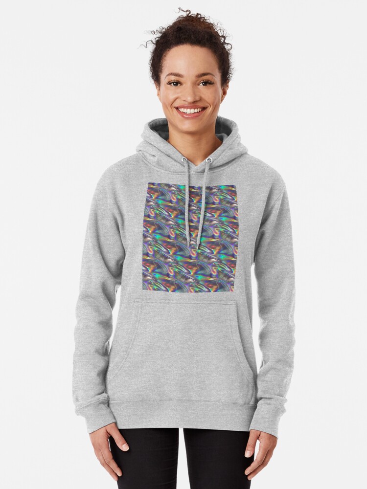 silver holographic print | Pullover Hoodie