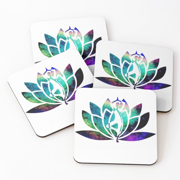 Item preview, Black Opal Watercolor Yoga and Lotus Art designed and sold by Fashionmonger.