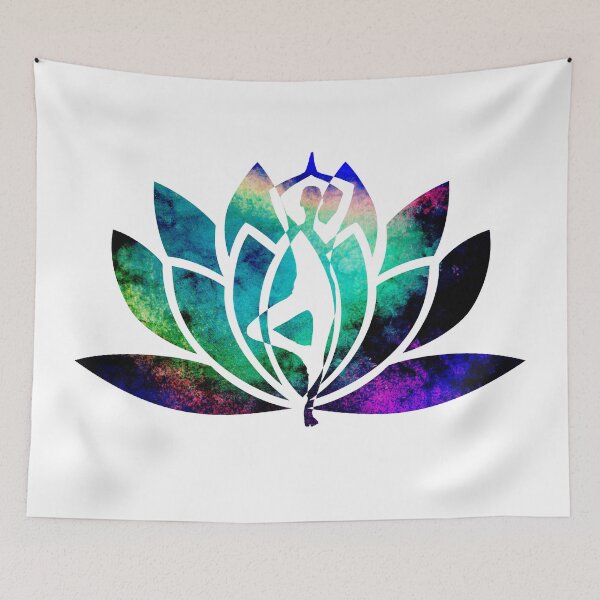 Item preview, Black Opal Watercolor Yoga and Lotus Art designed and sold by Fashionmonger.