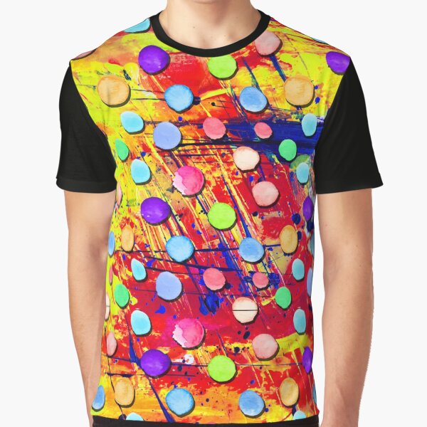 Colored Colorful Pattern Circle Watercolor - Watercolors - Clown Graphic T-Shirt