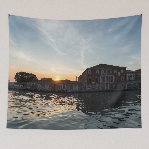 Item preview, Vibrant Murano Island - Sailing by Seaside Glassmaking Factories at Sunset designed and sold by Georgia Mizuleva.