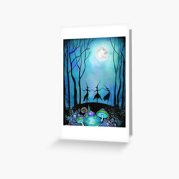 Witches Dancing Under the Moon Greeting Card