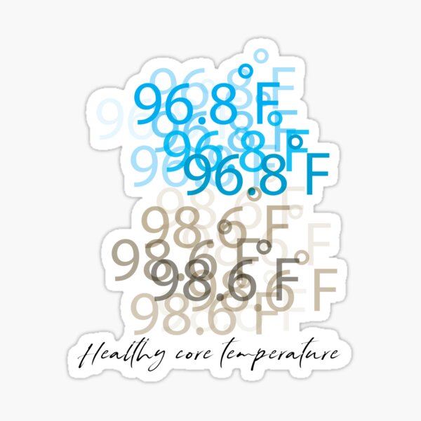 96.8 ํF-98.6 ํF Healthy core temperature Sticker