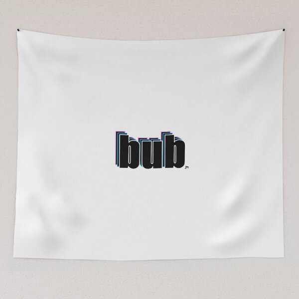Item preview, "bub" T-Shirt and product design. Black text with pink, blue and white outline with a transparent background. designed and sold by JohnnyMyass.