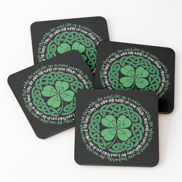 Item preview, Celtic Knot 4-Leaf Clover with Traditional Irish Blessing (A) designed and sold by PureLifePlanet.