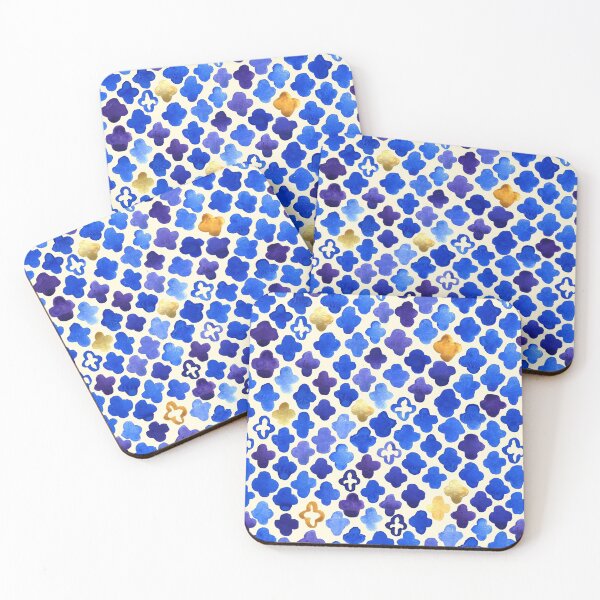 Item preview, Rustic Watercolor Moroccan in Royal Blue & Gold designed and sold by Tangerine-Tane.