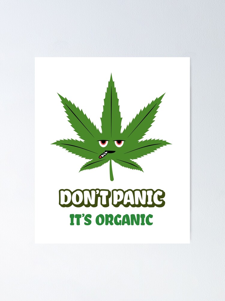 Poster Ne Paniquez Pas C Est Une Feuille Drole De Cannabis Biologique A La Marijuana Par Trenddesigns24 Redbubble