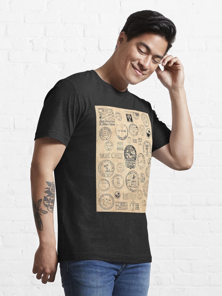 Ancient Travel Stamp T-Shirt - Luxury Tops - Ready to Wear
