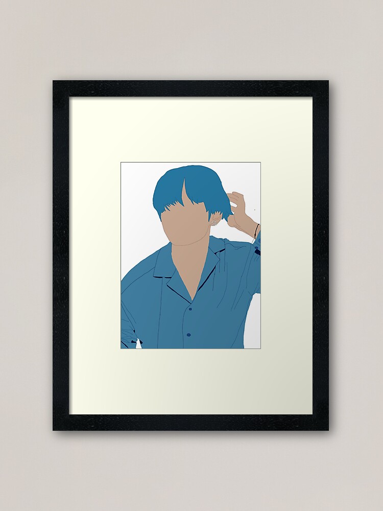 Bts V Kim Taehyung Desing Framed Art Print By Noonastudio Redbubble
