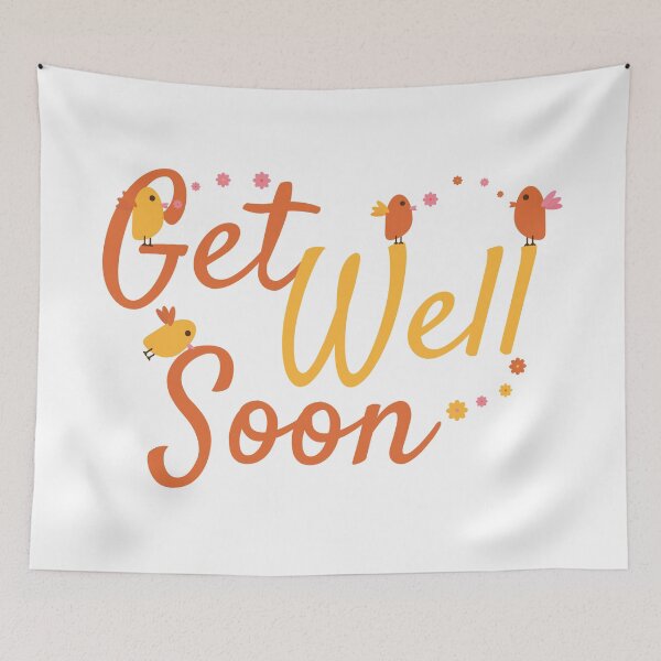 Item preview, Get Well Soon Greeting with Cute Birds and Flowers designed and sold by sigdesign.