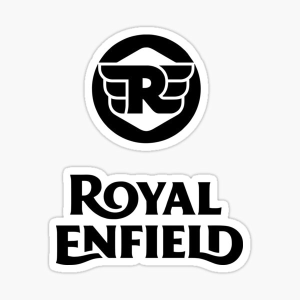 Royal Enfield 115mm Par Gold & black Texto Clásico Motocicleta pegatinas Bicicleta 