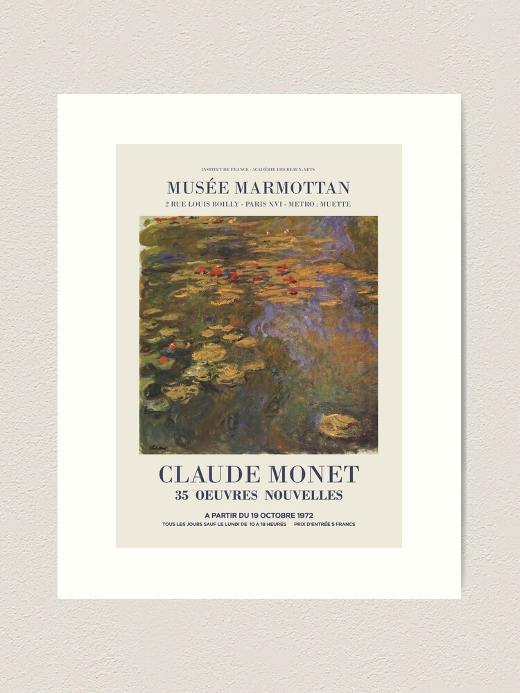 Alternate view of Claude Monet - Exhibition poster advertising an art exhibition "35 Oeuvres Nouvelles", 1975 Art Print