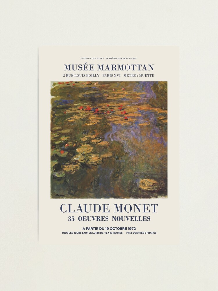 Alternate view of Claude Monet - Exhibition poster advertising an art exhibition "35 Oeuvres Nouvelles", 1975 Photographic Print
