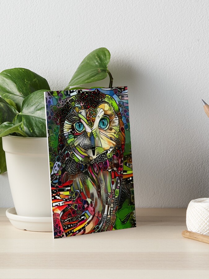 Janet La Chouette Owl Chouette Hibou Owl Bird Lea Roche Paintings Art Board Print By Salomitata Redbubble