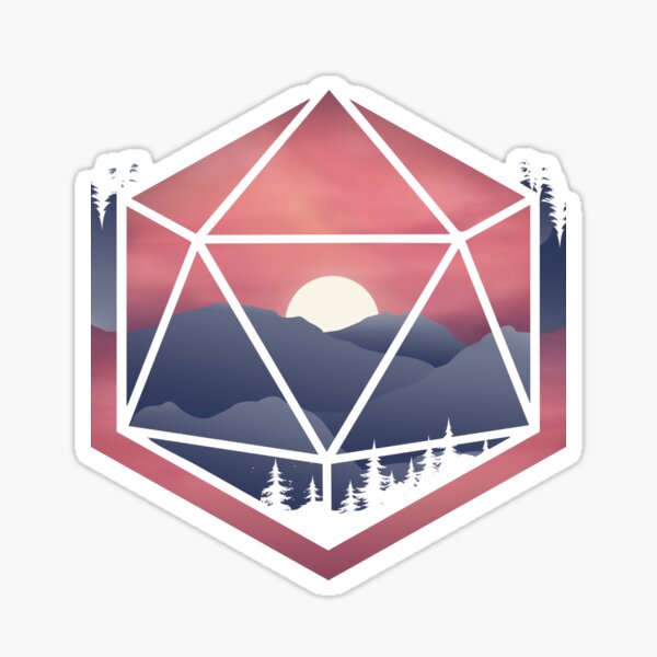 Mountain d20 - DnD Dungeons & Dragons D&D Sticker