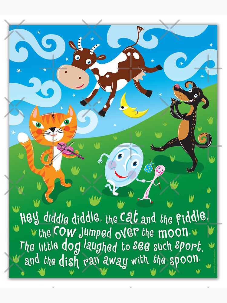 hey-diddle-diddle-nursery-rhymes-poster-for-sale-by-lyuda-redbubble