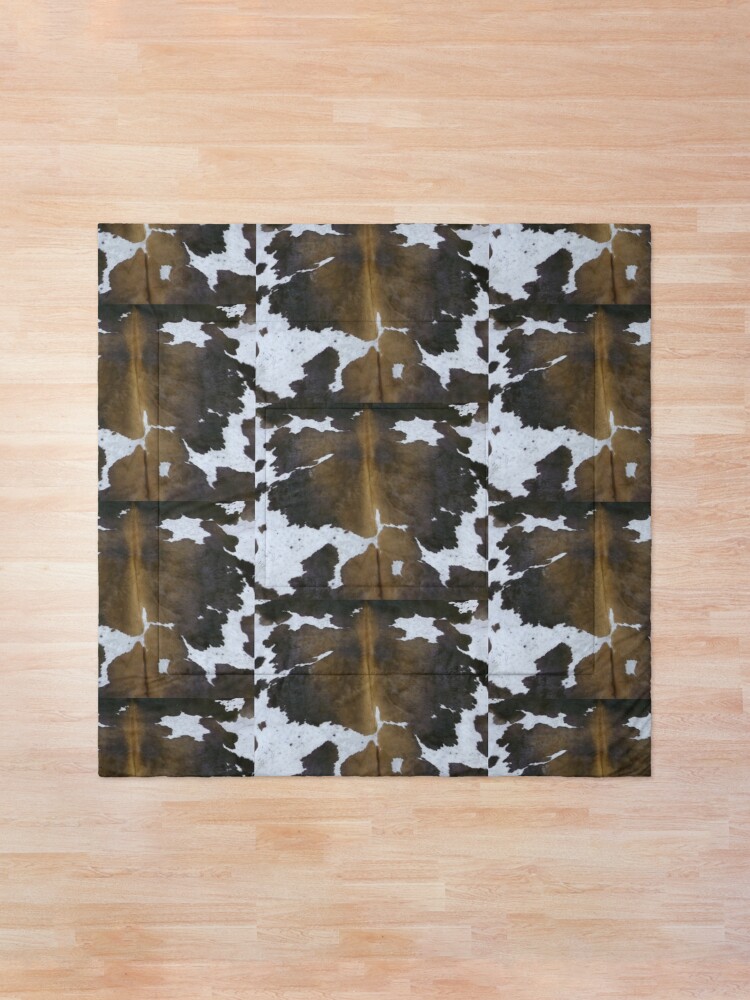 Alternate view of Cowhide Patchwork Tan and White | Texture Comforter
