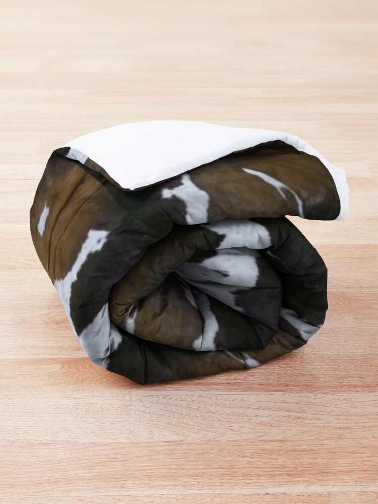 Alternate view of Cowhide Patchwork Tan and White | Texture Comforter