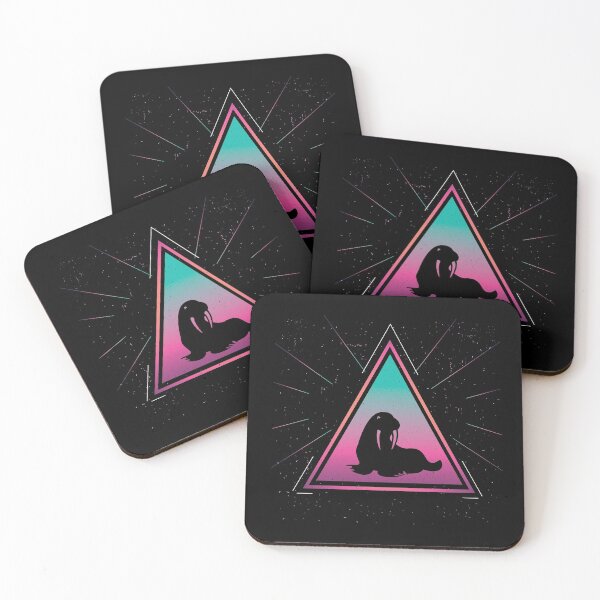 Item preview, Colorful Walrus Geometrical Triangle Pinniped Retro Style print designed and sold by Grabitees.