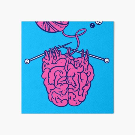 Knitting a brain Art Board Print