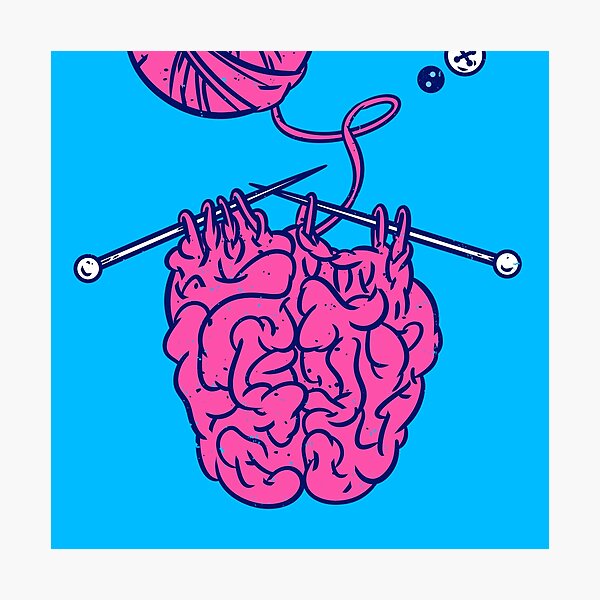 Knitting a brain Photographic Print