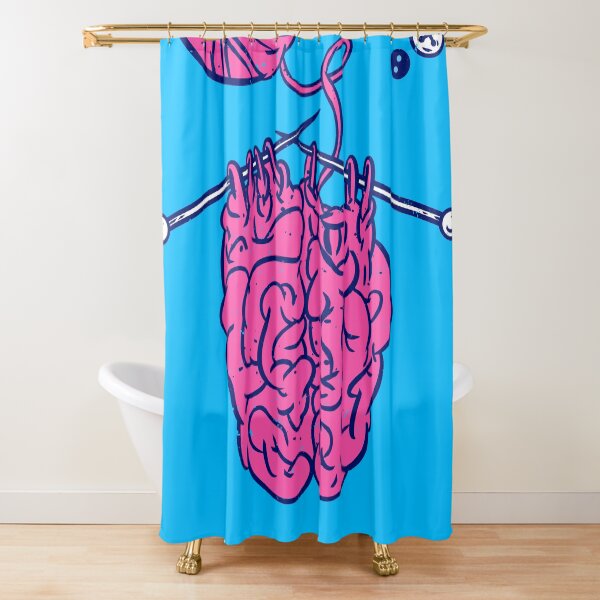 Knitting a brain Shower Curtain