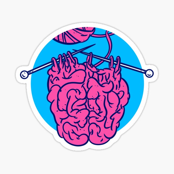 Knitting a brain Sticker